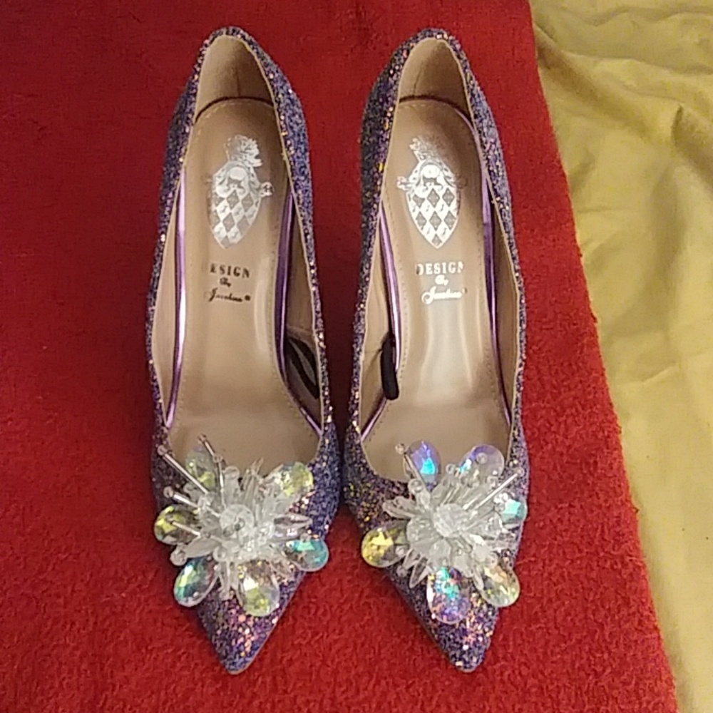 Glitter high heel shoes